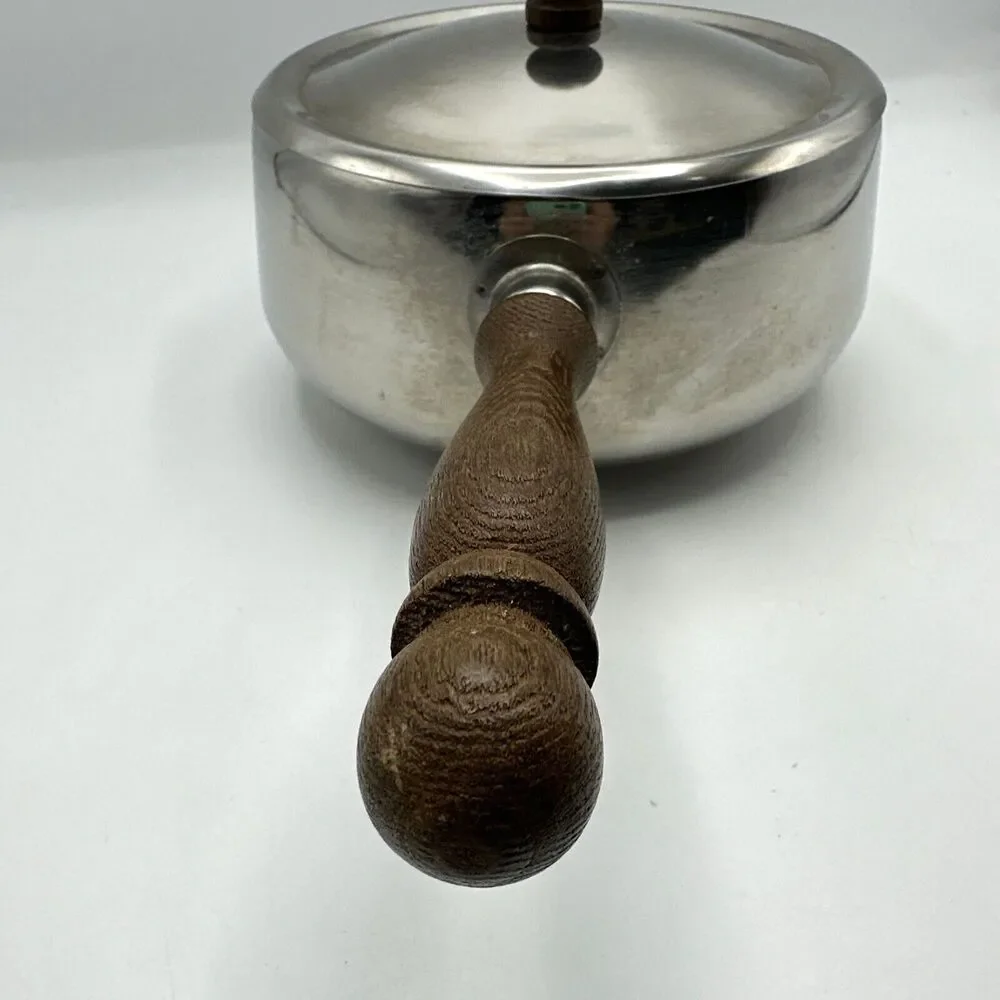Stainless Steel Sauce Pot Wooden Handle made in Japan **SEE DESCRIP**